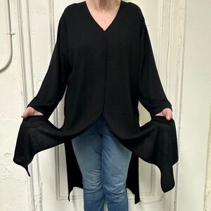 Vintage Transparente v-neck lightweight sweater dress-Large